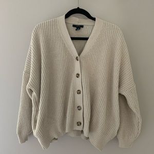 Oversized Cream Cropped Cardigan